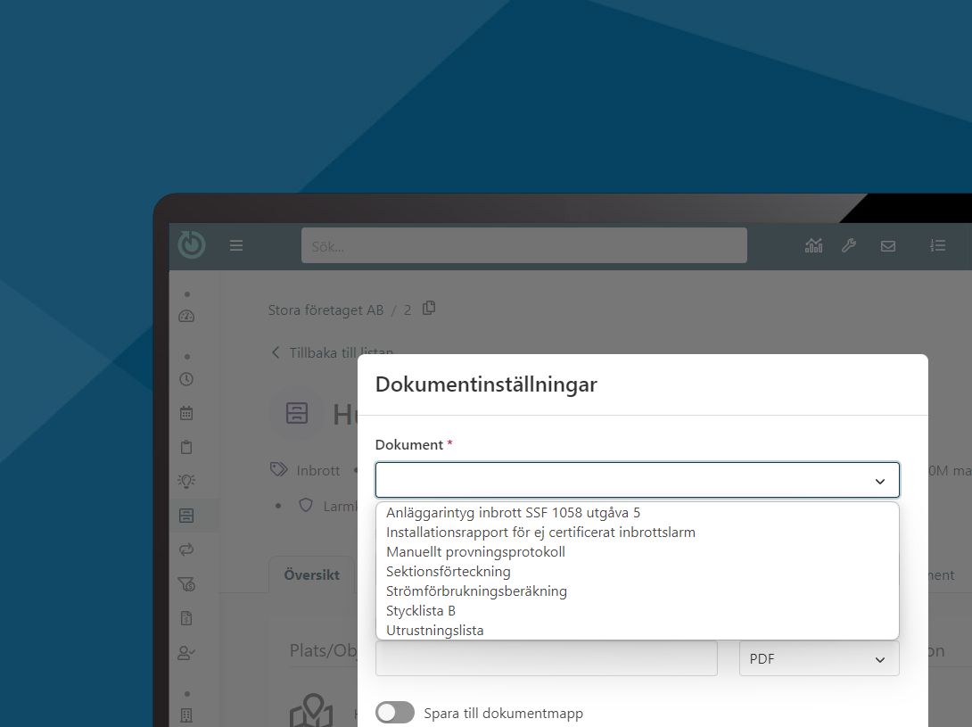 Nyheter i dokumentgeneratorn för anläggningar