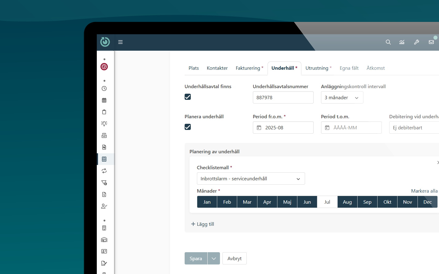 Generella uppdateringar för anläggningsregistret